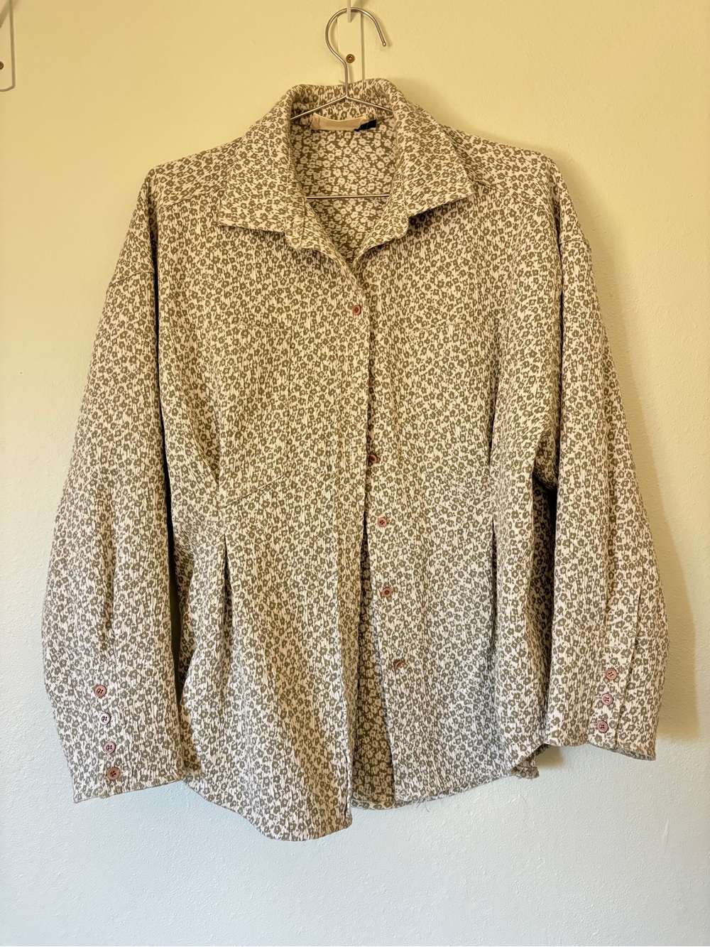 Women's Cream Floral Jacquard Shirt